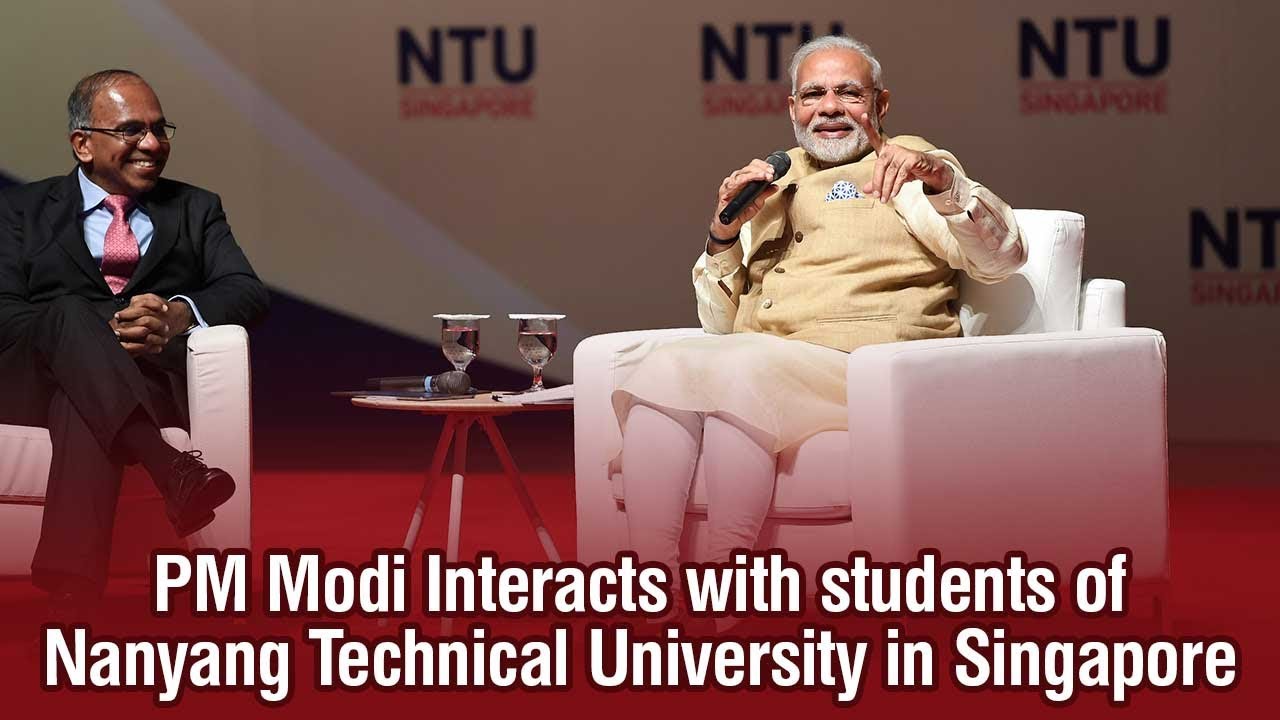 PM Modi Interacts with students of Nanyang Technical University in Singapore