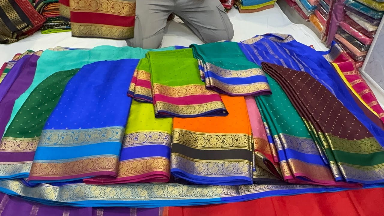 Chickpet Banglore Wholesale Manufacturer Price Pure Mysore Silk Saree Collection Silk Mark 2500rs/-