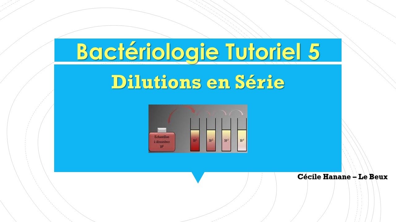 Bactériologie Tutoriel 5 / Réaliser des dilutions en série