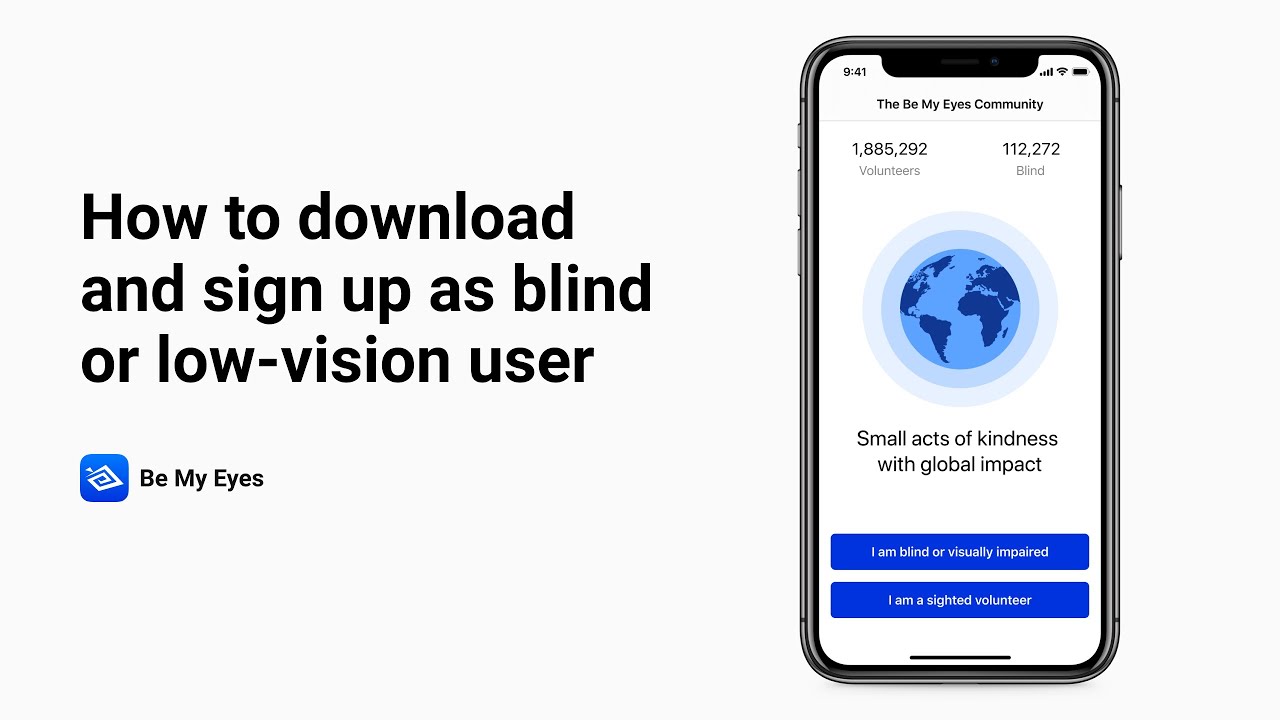 How to Download and Sign Up as Blind or Low-vision User (Tutorial 1/2)