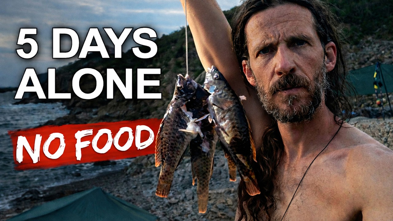 5 Days Alone on a Remote Beach - Catch, Cook & Forage Survival Challenge