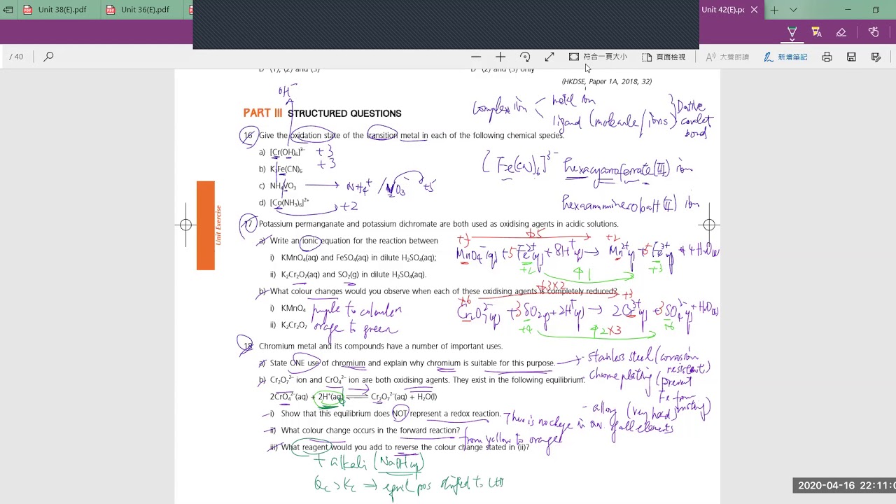 Ch 42 - Transition Metals and their Compounds as Catalysts