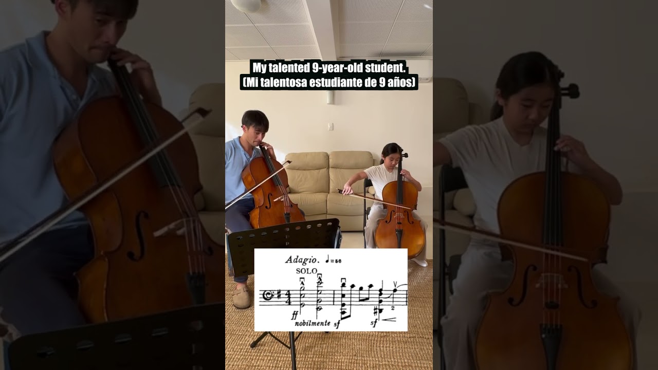Elgar Concerto with my 9-year-old student. 