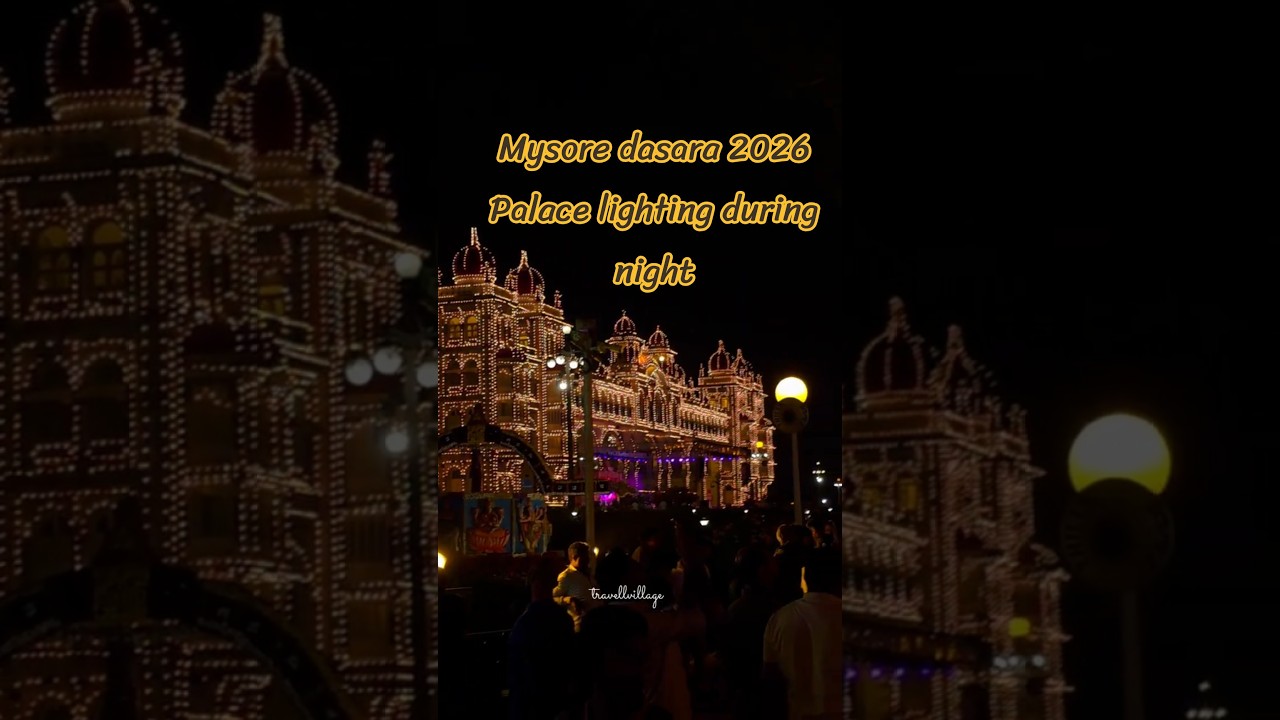 Mysore Dasara 2026 🌟 Palace Lighting in 4K #travellvillage #mysorepalace