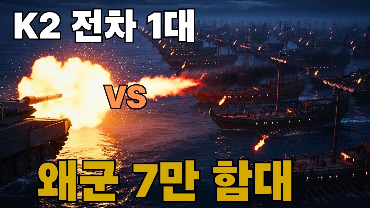 1592년 한산도 대첩에 K2 전차가 나타난다면?｜왜군 7만 대함대와의 가상 전투