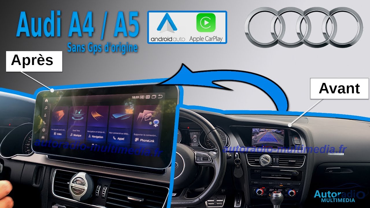 Installation écran Android audi A4 / A5 sans GPS