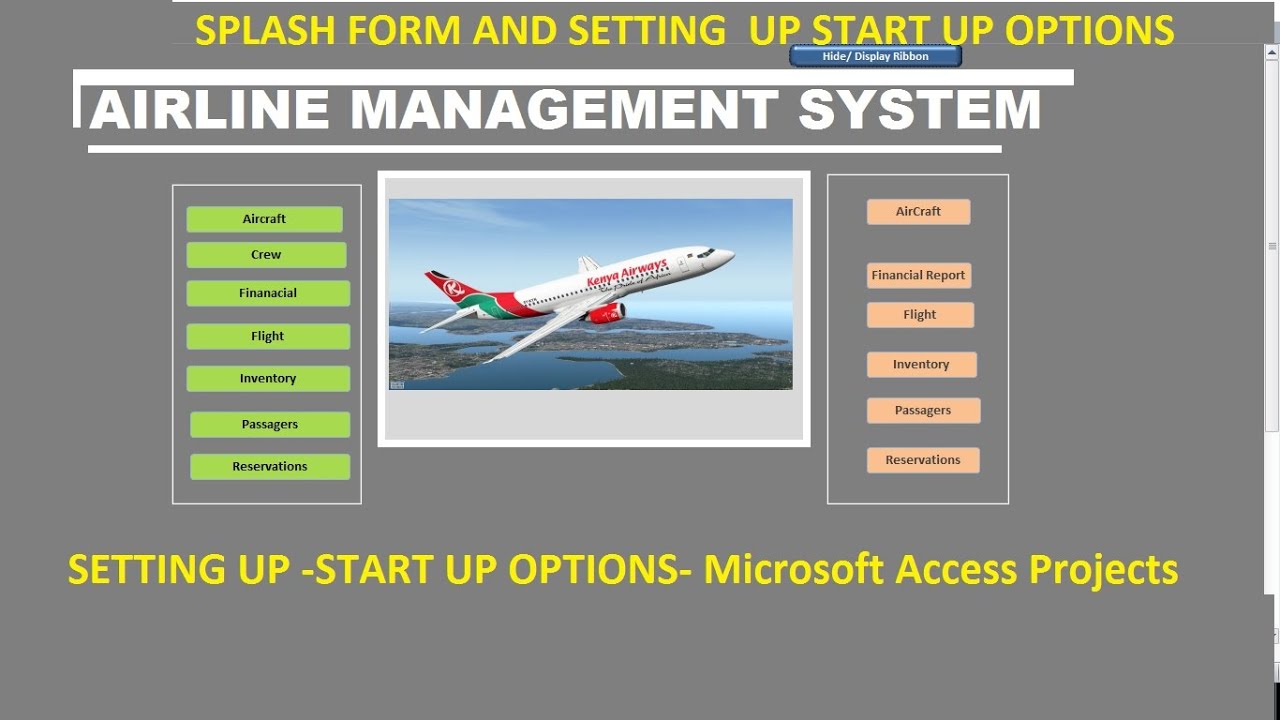 How to create a Splash form and set up start-up Access options