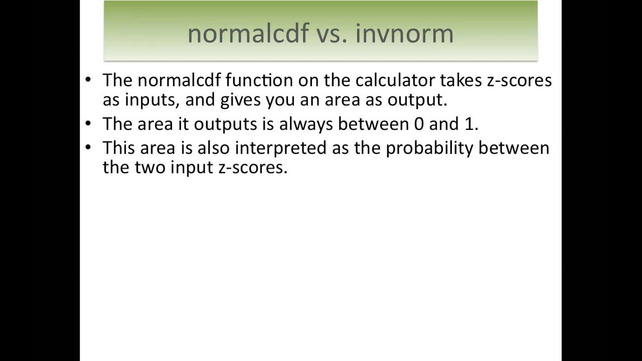 02 NormalCDF and InvNorm