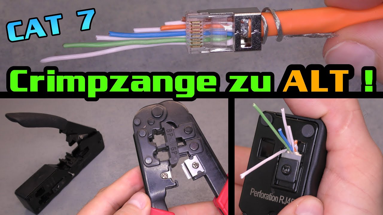 RJ45-Stecker auf ein CAT 7 Verlegekabel crimpen | #PassThrough #Anleitung
