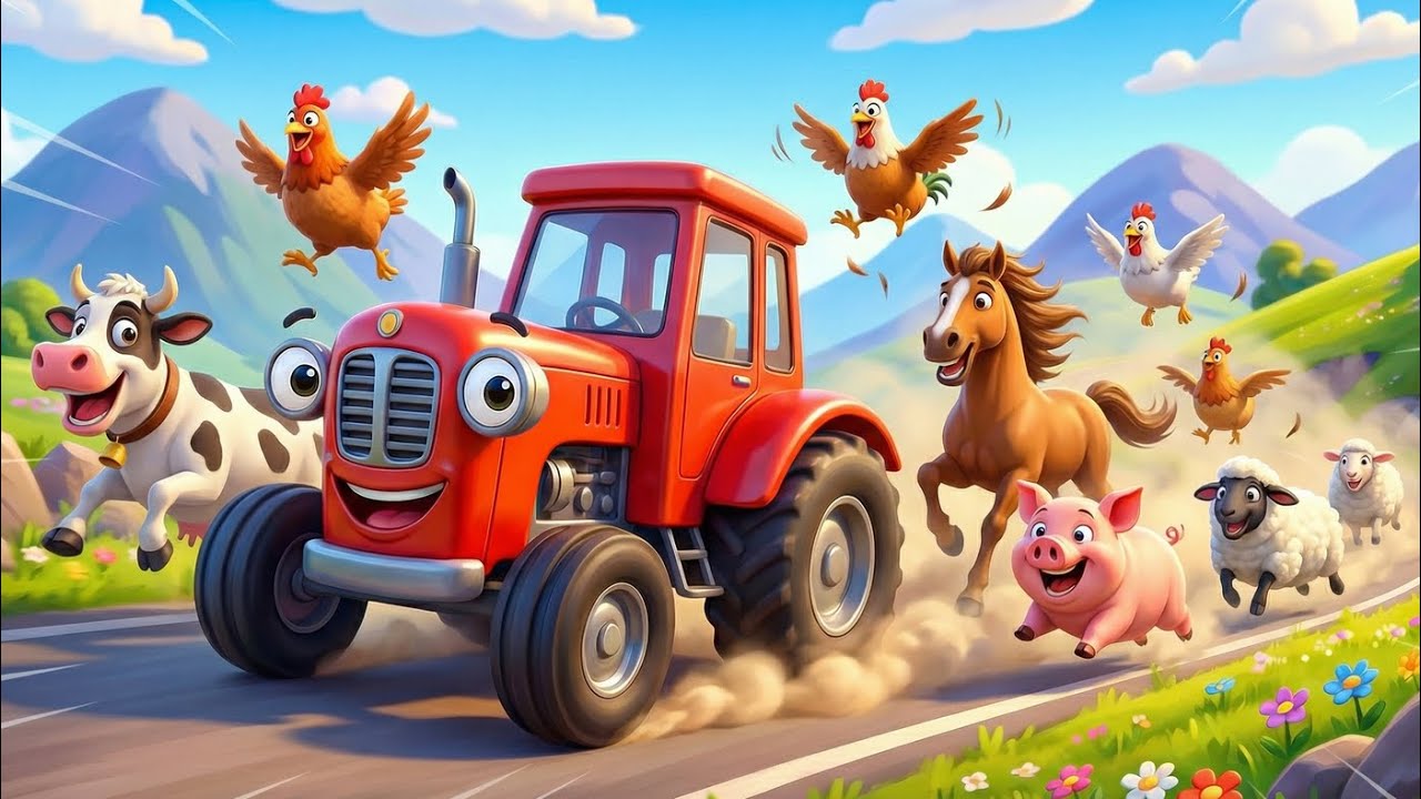 Der rote Traktor & die Bauernhof-Tiere 🚜🐷 | Tierstimmen lernen | Kinderlieder Deutsch 🐮