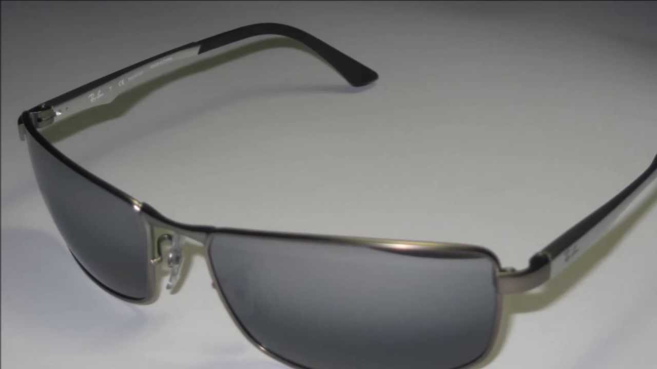 Ray Ban RB3498 Mat Gunmetal Silver Polarized Sunglasses