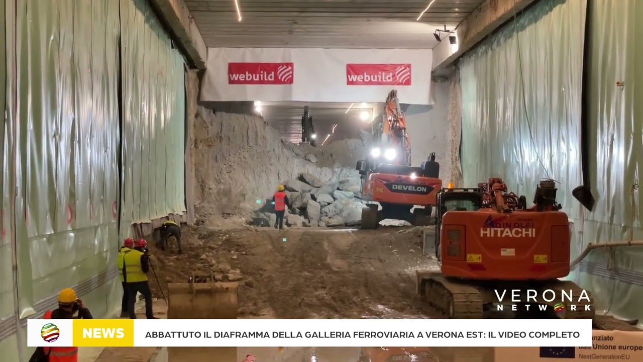 Abbattuto il diaframma della galleria ferroviaria a Verona Est: il video completo
