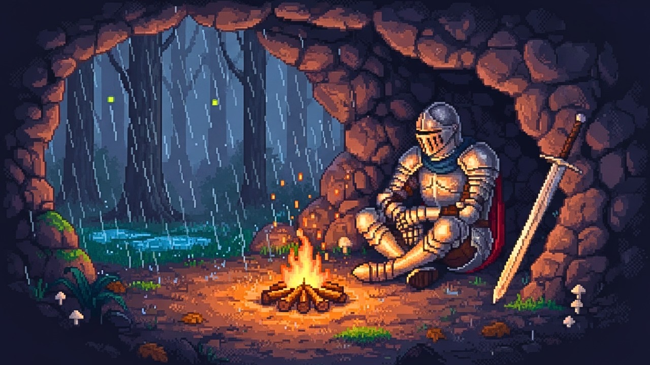 The rain falls... but the cave is yours tonight