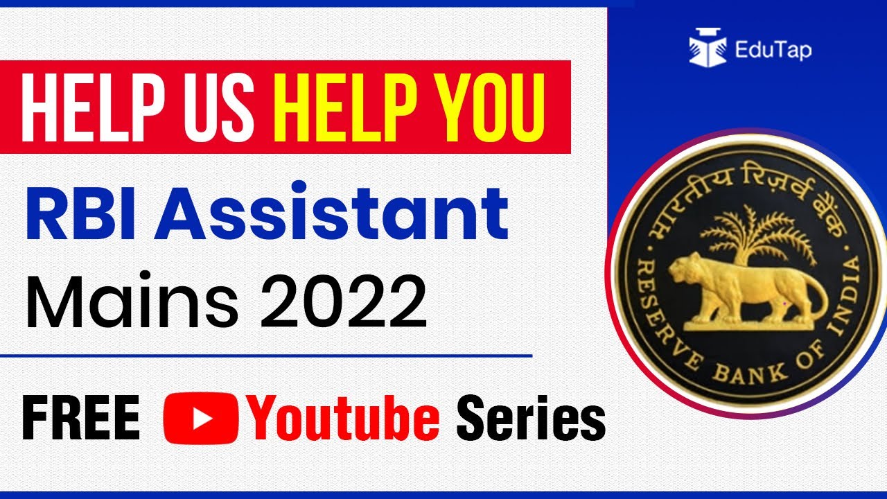 Target RBI Assistant 2022 Mains Exam Preparation | Video Series | PDF | Free Lectures for RBI Exam