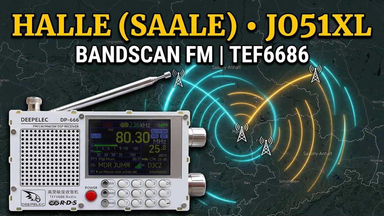 Bandscan FM  DP-666 location Halle( Saael) (JO51XL)  telescopic antenna  autdoor