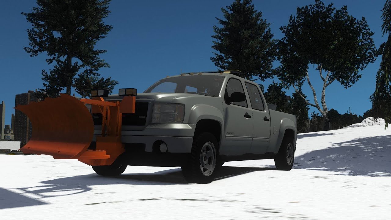 GTA 4 IV 2011 GMC SIERRA 2500 SNOWPLOW TRUCK CRASH TESTING HD