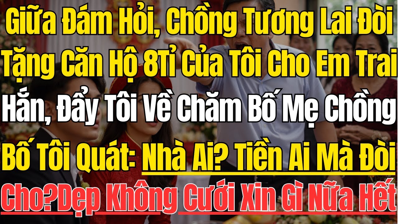 Giữa Đám Hỏi, Chồng Tương Lai Đòi Tặng Căn Hộ 8 Tỉ Của Tôi Cho Em Trai Hắn, Đẩy Tôi Về Chăm Bố Mẹ...