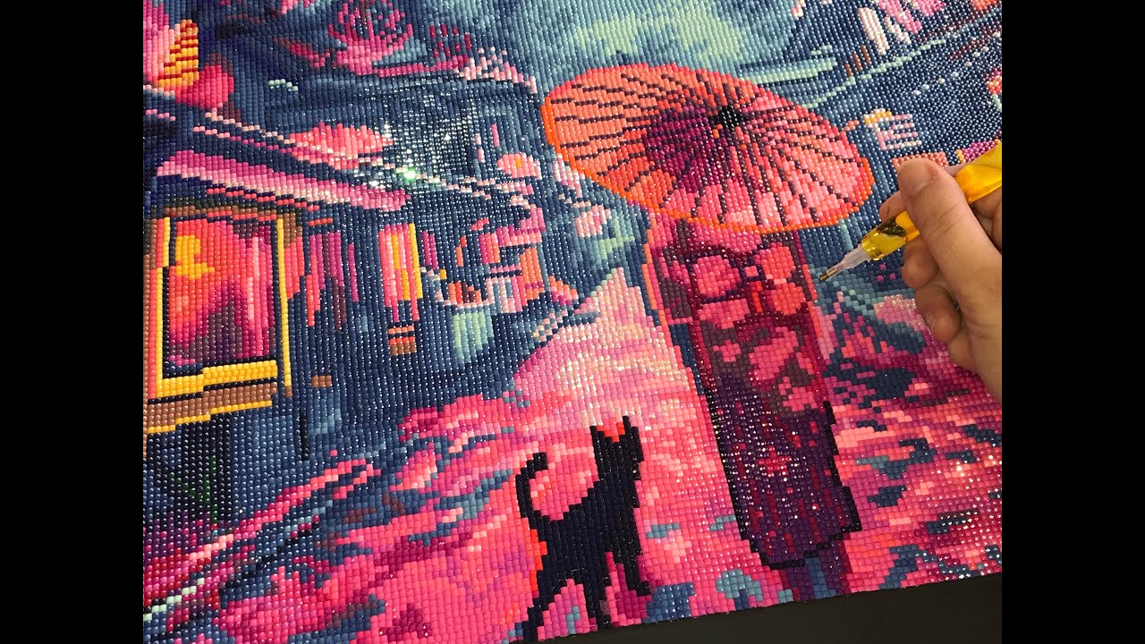 DIAMOND PAINTING FROM START TO FINISH - Sakura Festival