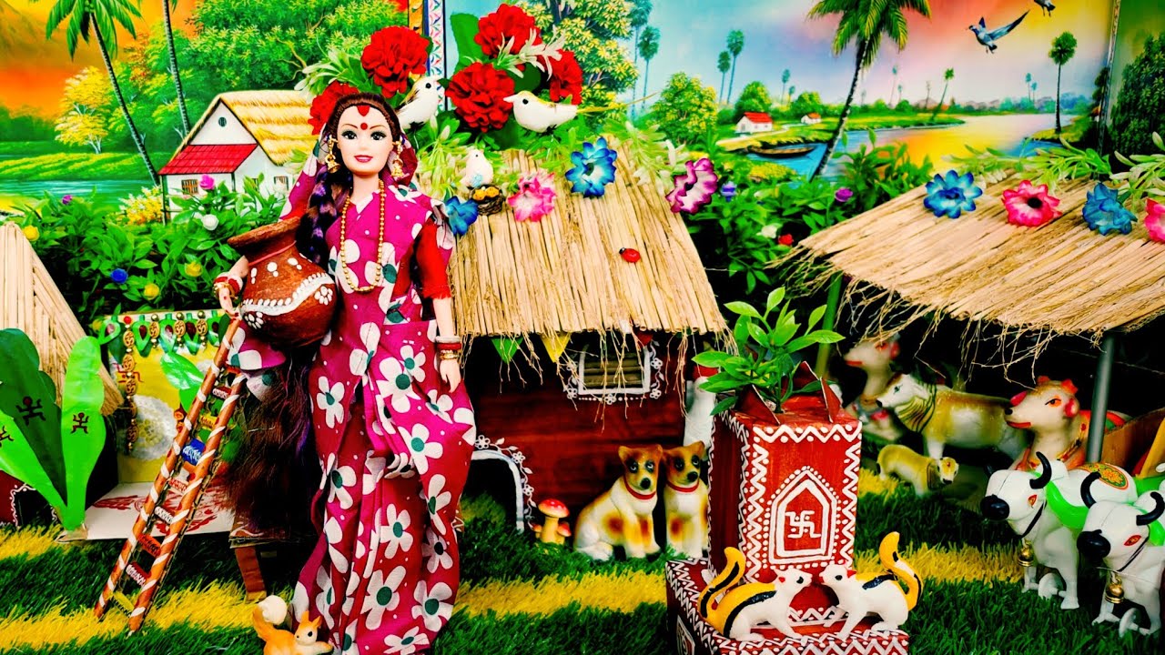 পুতুল গৌরীর পরিবার।গৌরীর গ্ৰাম ঘুরে দেখা।   Miniature Village Life Story