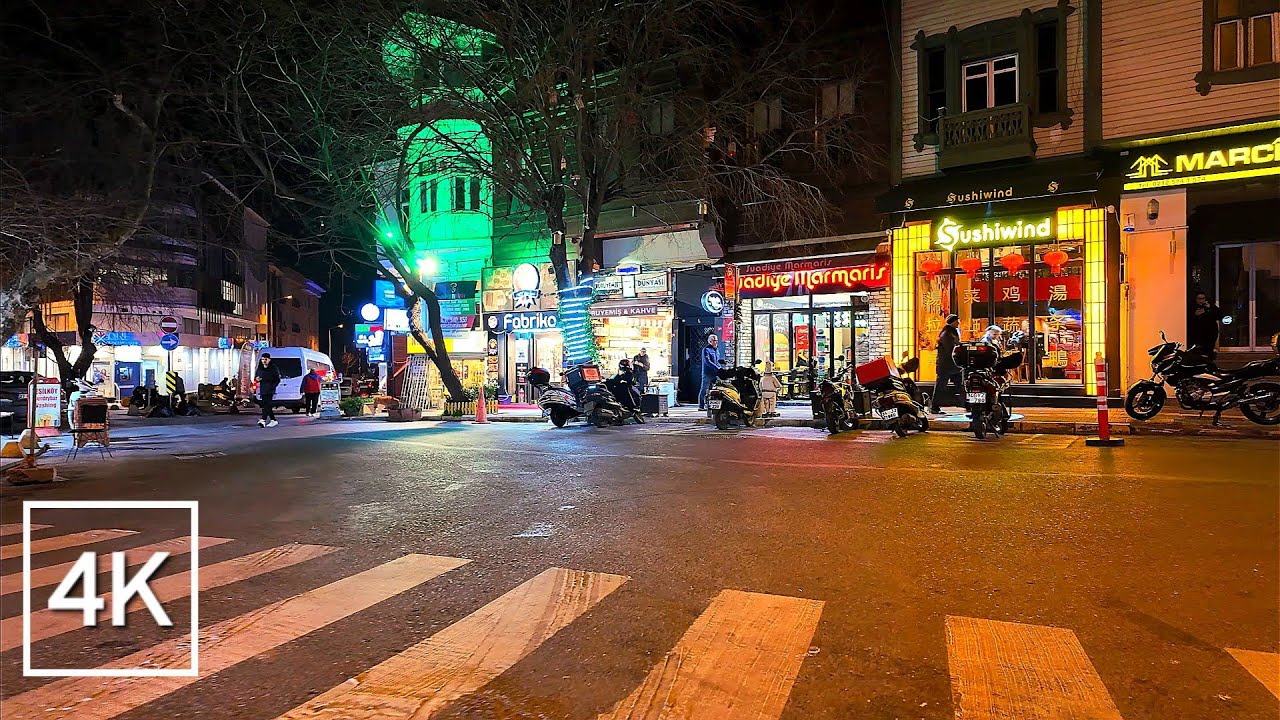 Bakırköy in Yeşilköy Beach and Streets, Nightwalk 🇹🇷 Türkiye | 4K