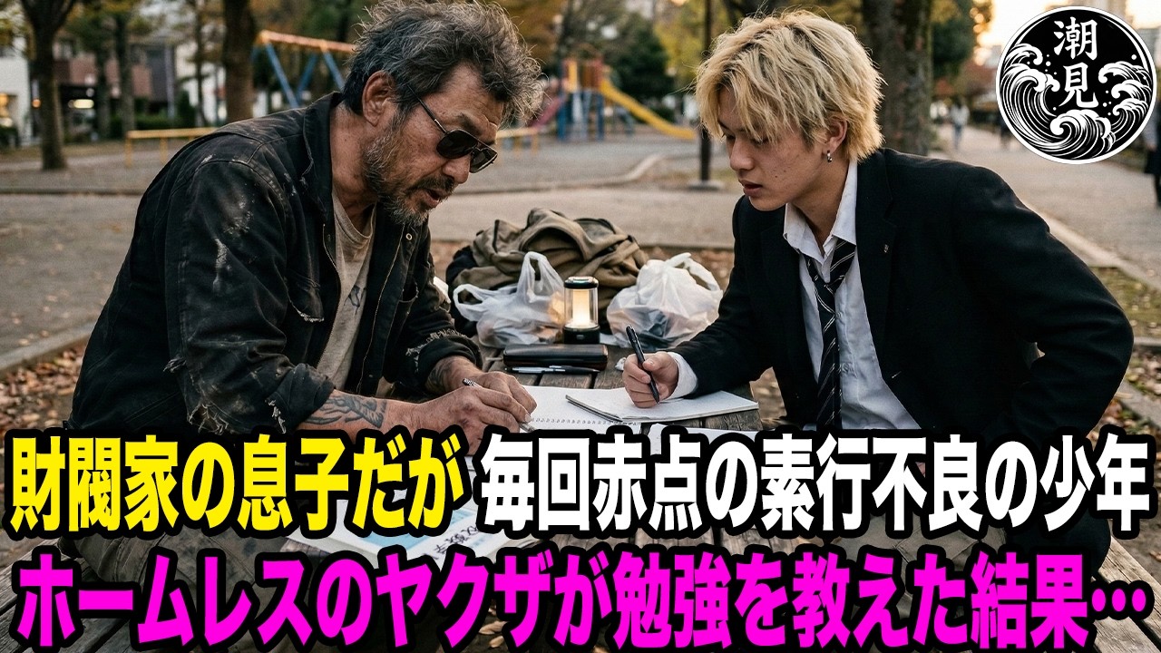 財閥家の社長息子は毎回赤点で学年ビリ。そんな素行不良の息子にホームレスのヤクザが勉強を教えた結果、人生が激変することに…【感動する話】