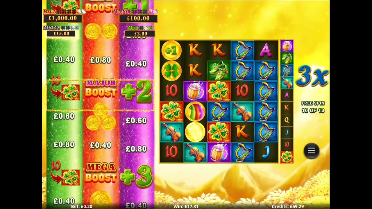 CASINO SLOTS 3 LUCKY RAINBOWS ACTION BOOST Maga feature (real money)