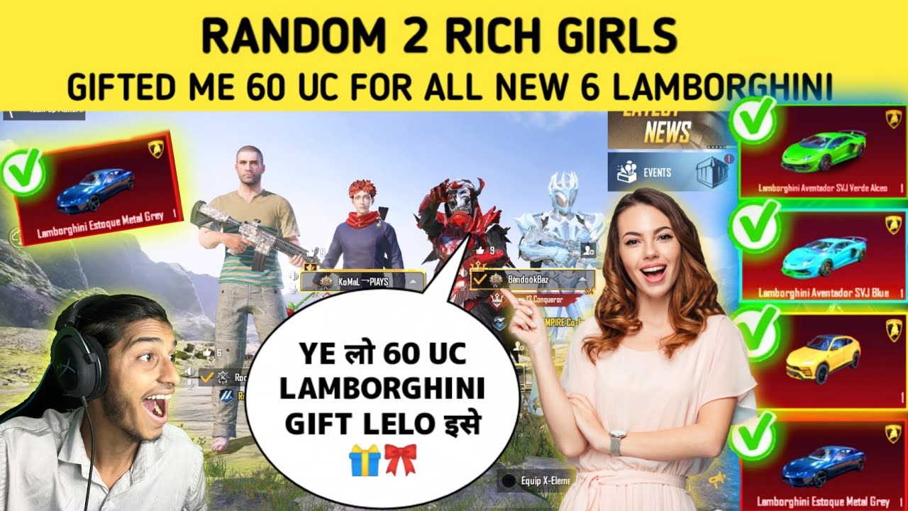 😂 RANDOM 2 RICH GIRLS GIFTED ME 60 UC FOR NEW ALL LAMBORGHINI MAX & MYTHIC OUTFIT'S 90/70 uc Can $10