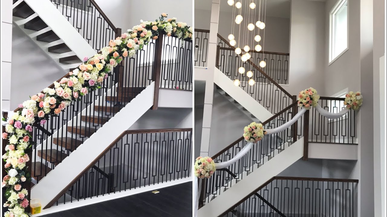 DIY- Staircase floral Decor Diy- Wedding Decor