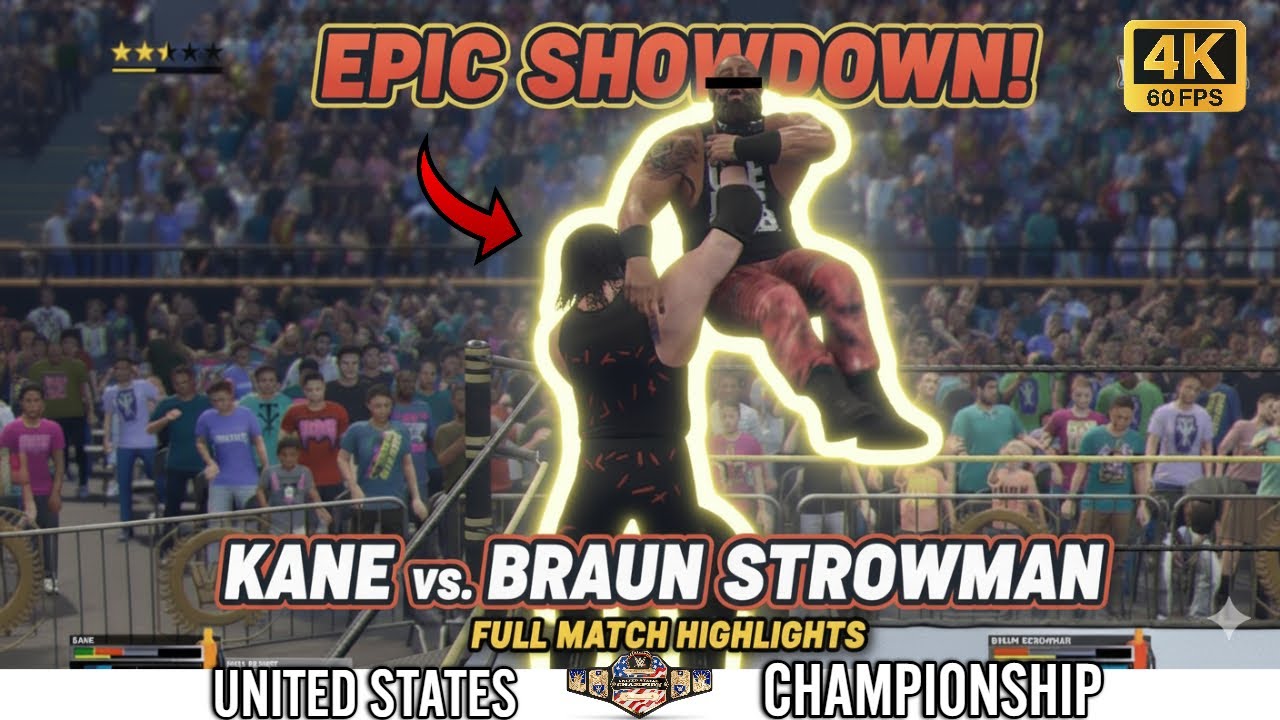 Monster vs Monster! Kane Battles Braun Strowman for the U.S. Title | WWE 2K25