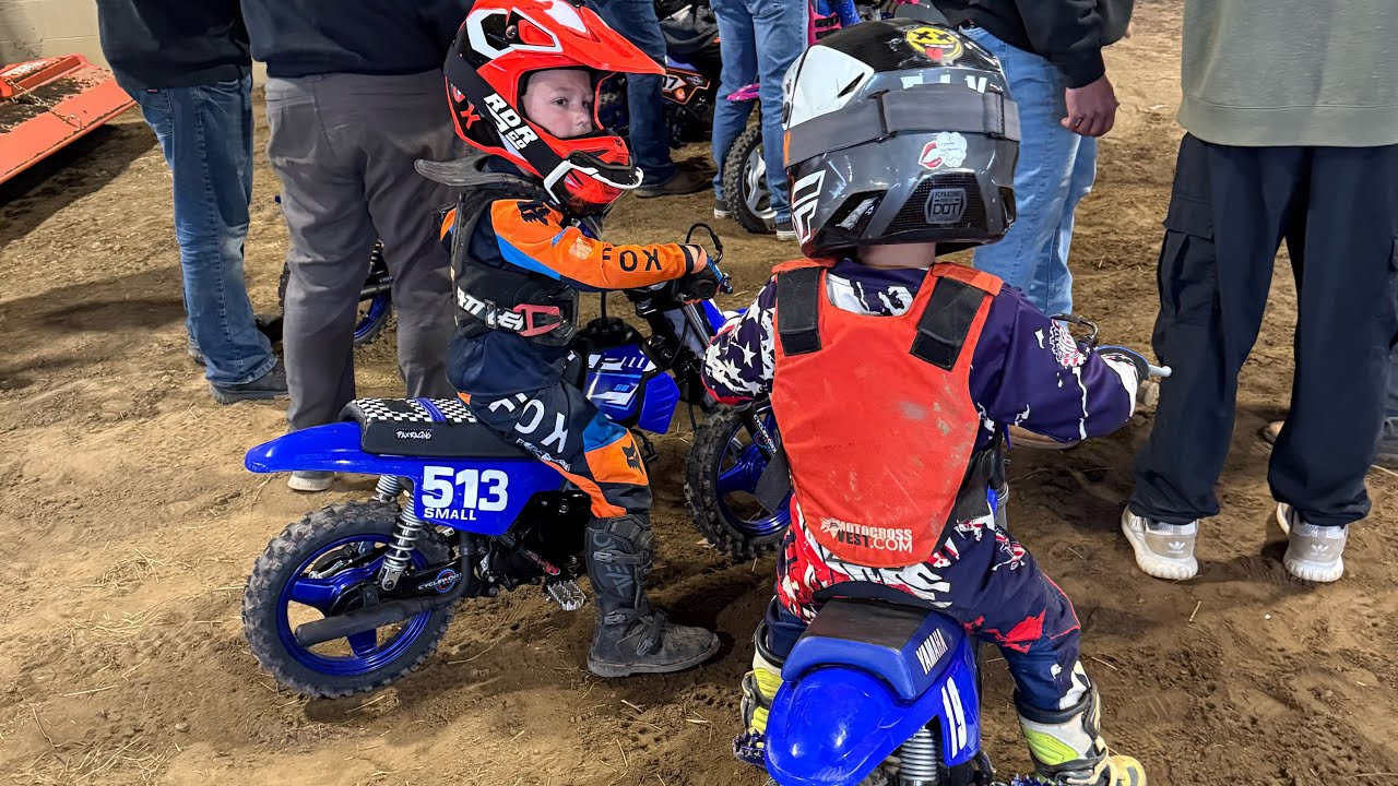 A RACE TO THE FINISH! KEEGAN RACING 50 JR AT RAINSVILLE ARENA CROSS ON HIS YAMAHA PW50💙🏁 