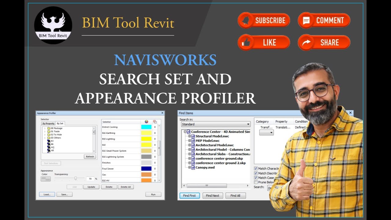 #navisworks search set and appearance profiler, #revit