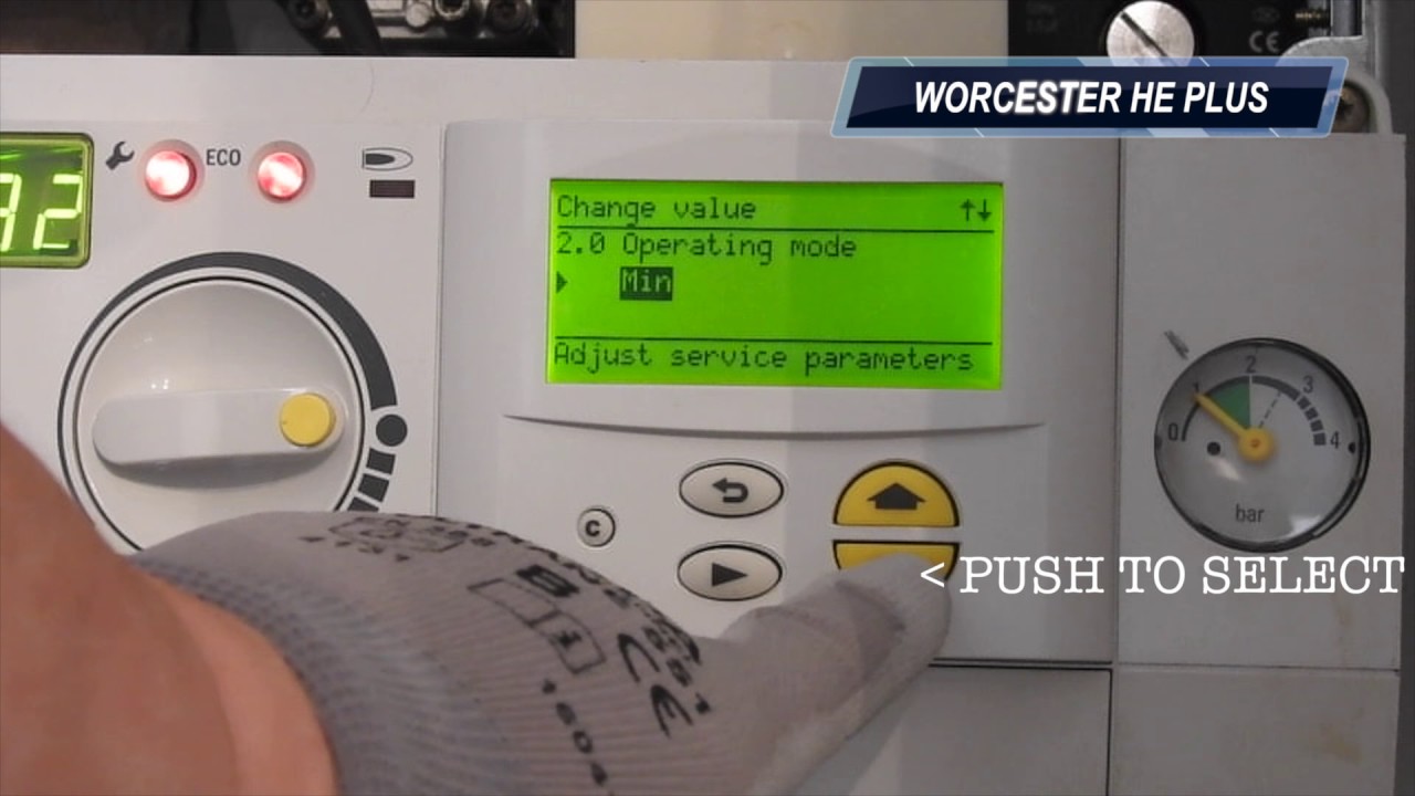 WORCESTER GREENSTAR  HE and HE PLUS  service mode  2.0 high and low fire for gas rate