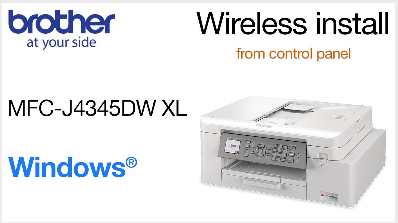 MFCJ4345DW wireless setup from control panel - Windows