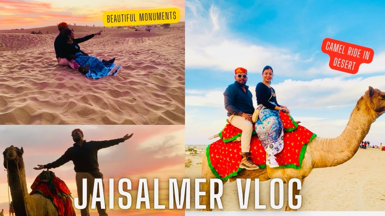 Jaisalmer vlog ,desert camping,Sam sand dunes and camel riding 🐪🚗🌅💃🕺🏻