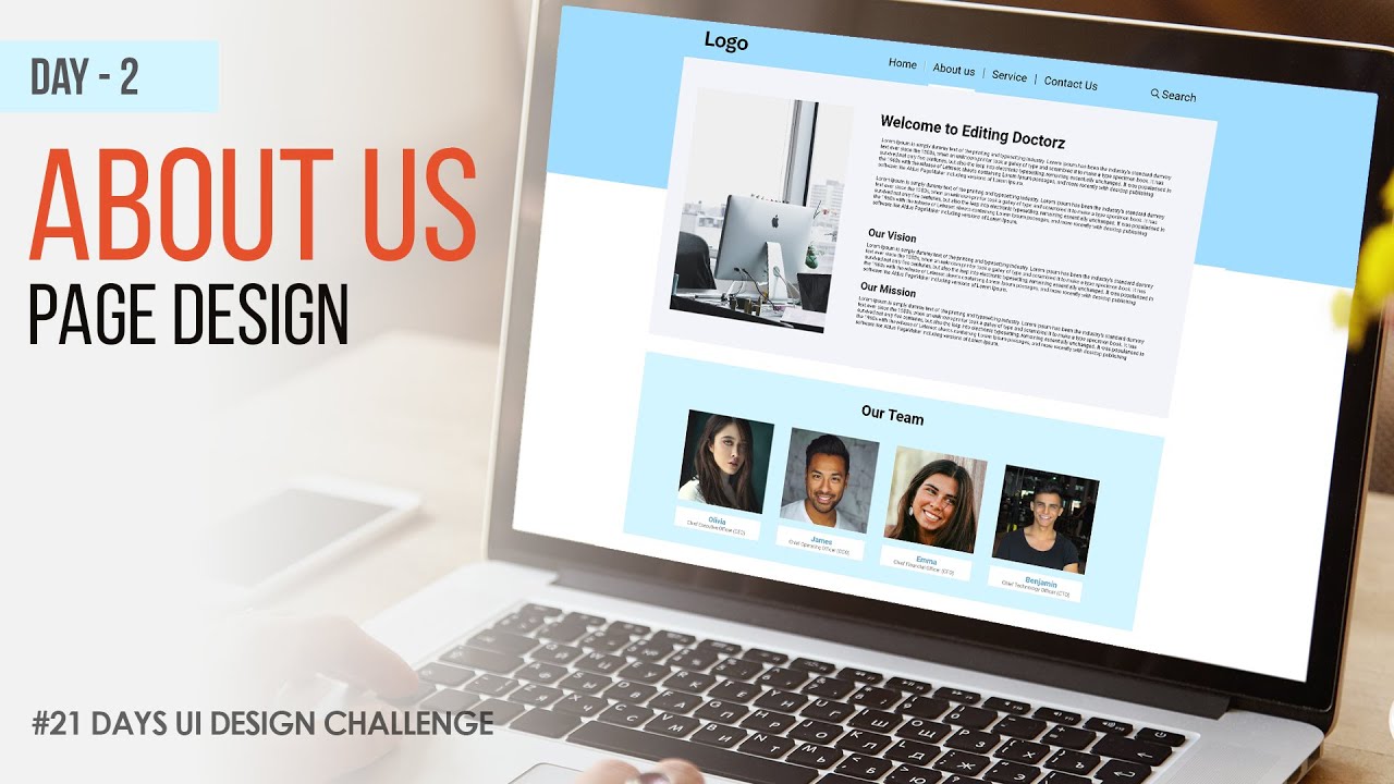 21 Days UI Design Challenge | Day - 02 | Landing Page | Adobe XD