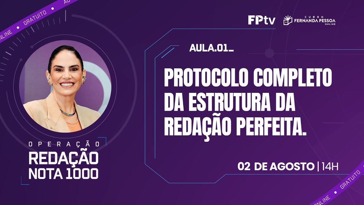 Opera&ccedil;&atilde;o Reda&ccedil;&atilde;o Nota 1000 com Fernanda Pessoa (1&ordm; Dia) | Enem & Vestibulares | CFPOnline