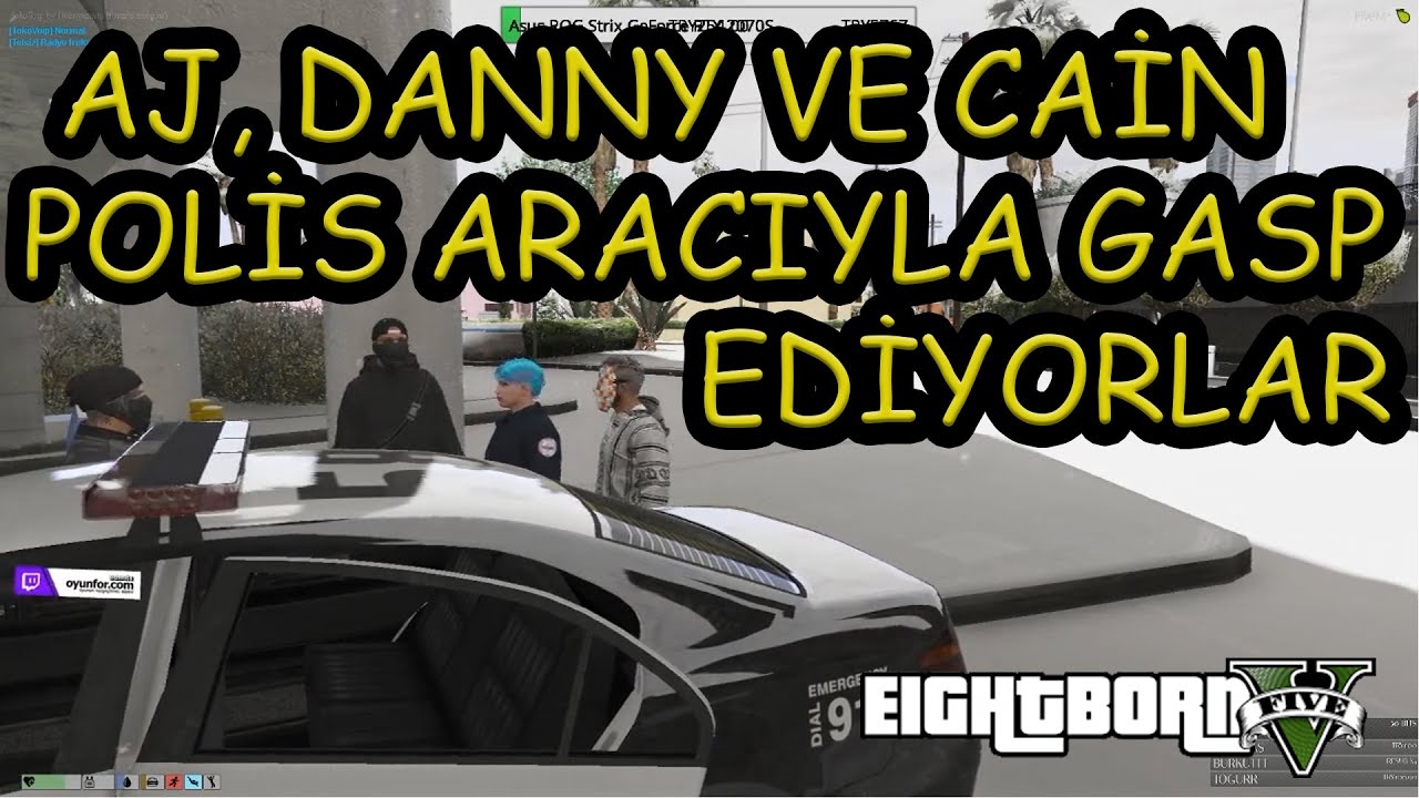 EightbornV - AJ, Danny ve Cain POLİS ARACIYLA GASP  YAPIYORLAR !! - AJ Polis Bıçaklıyor! - Grabixgod