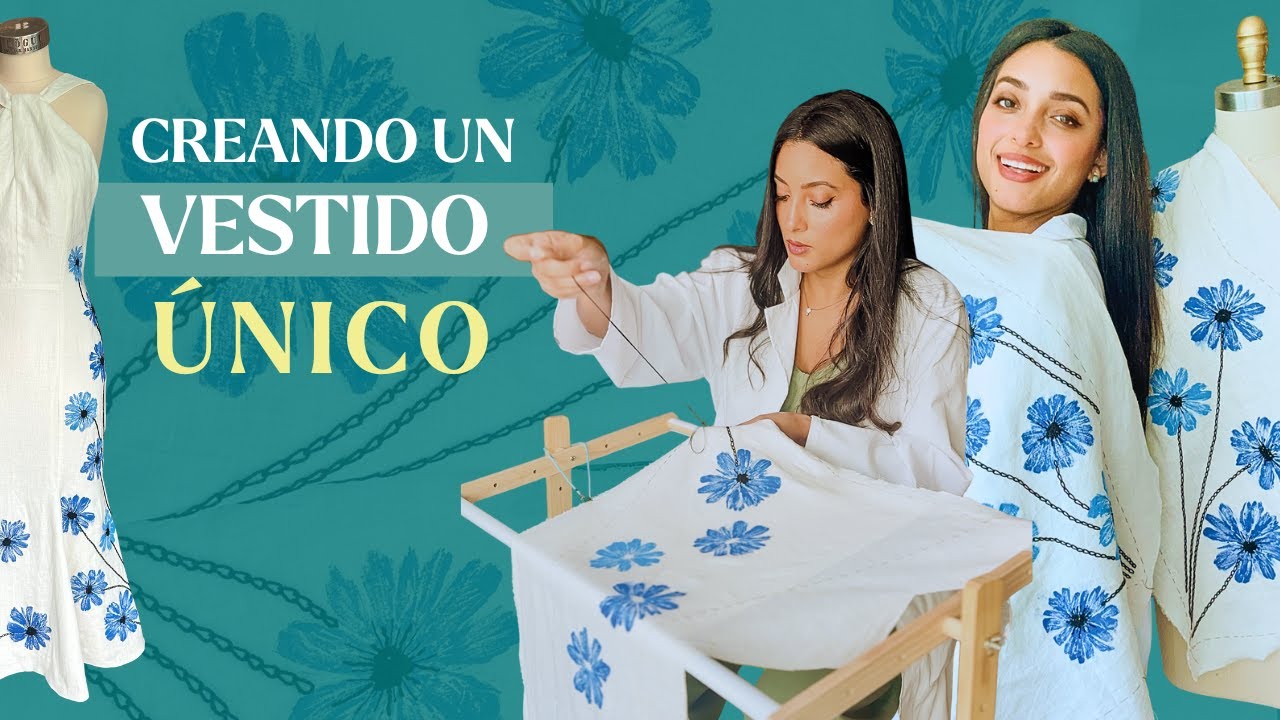 Transformé el arte de Miami en un vestido único | Flores pintadas y bordadas a mano 🌼| Gisel Castell