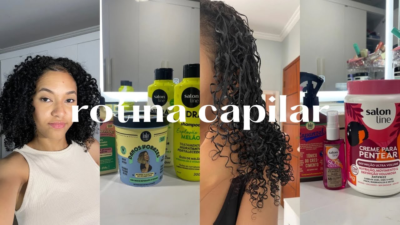 rotina capilar 🪮como eu cuido do meu cabelo cacheado