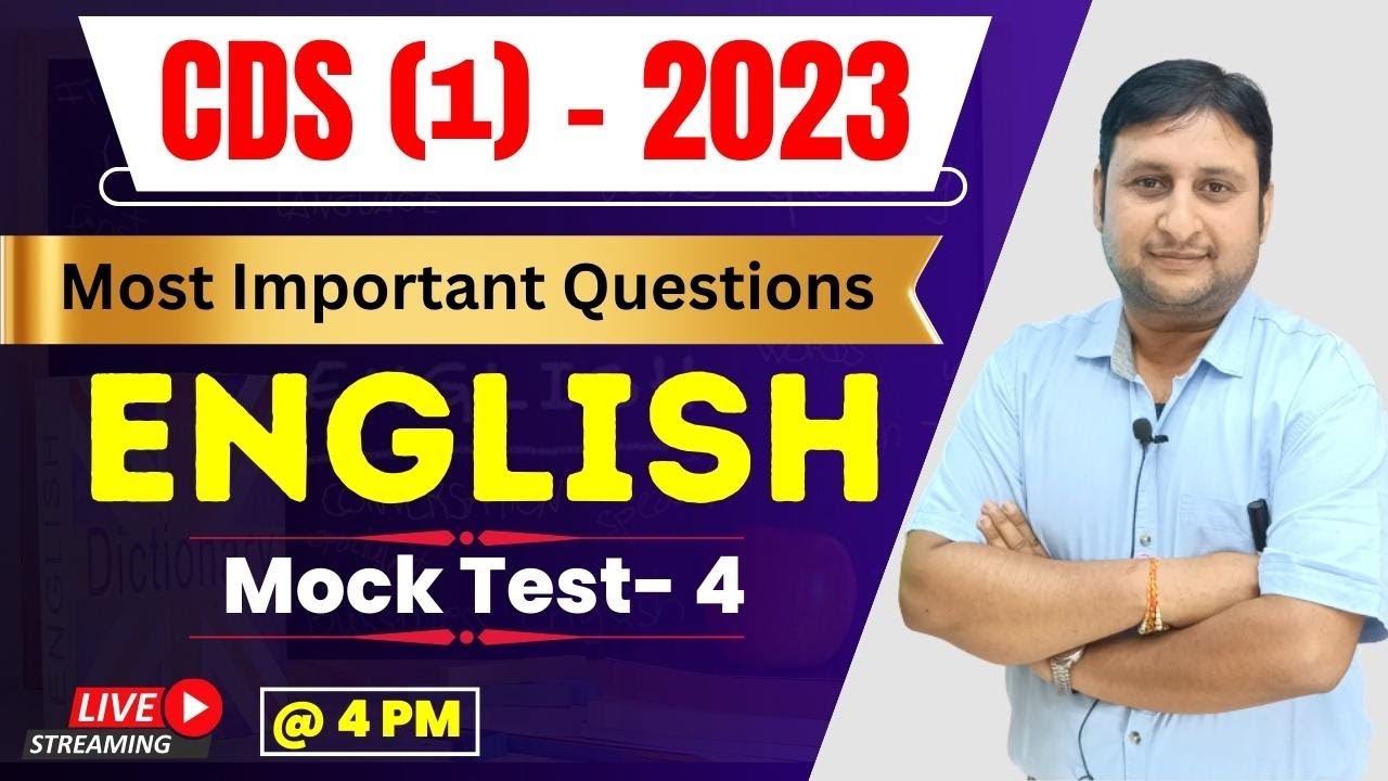 English for CDS - 2023 | English Practice for CDS | Mock Test -4 |  Parmar Officers