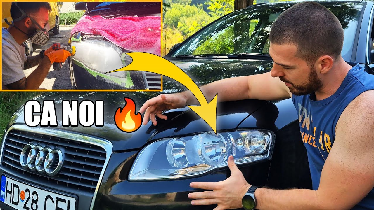 Polish faruri Audi A4 B7 😱 Diferența înainte vs după e WOW!