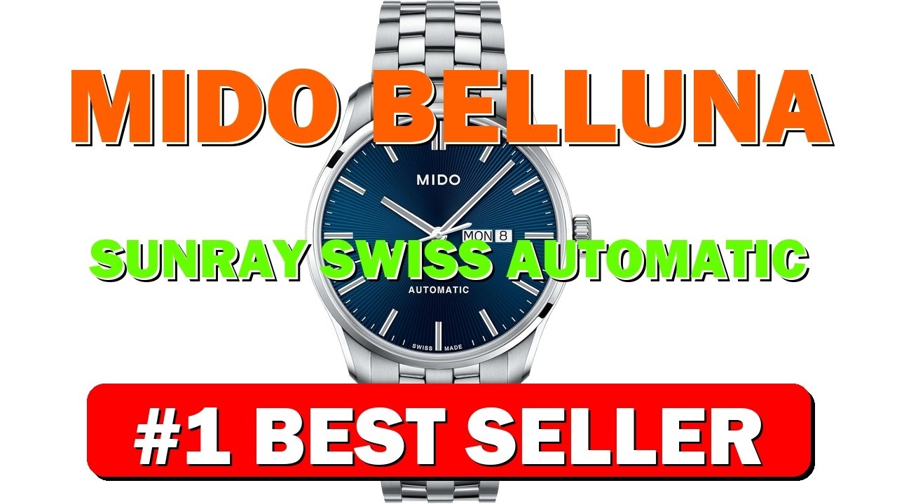 MIDO Belluna Sunray Swiss Automatic Watch for Men Blue Dial - B0778PF7JF