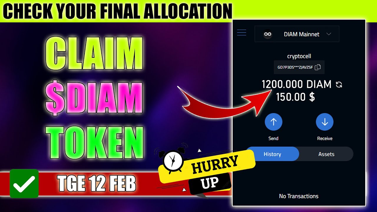 DIAM AIRDROP CLAIM💸How to Claim DIAM Airdrop Token Coin in Wallet