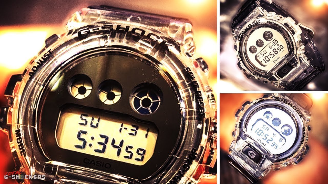 Чистый скелет Casio G-Shock с круглой поверхностью DW6900SK-1