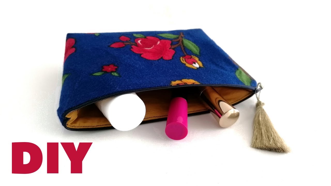DIY Makeup Cosmetic Case Multipurpose Zipper Bag Sewing Tutorial