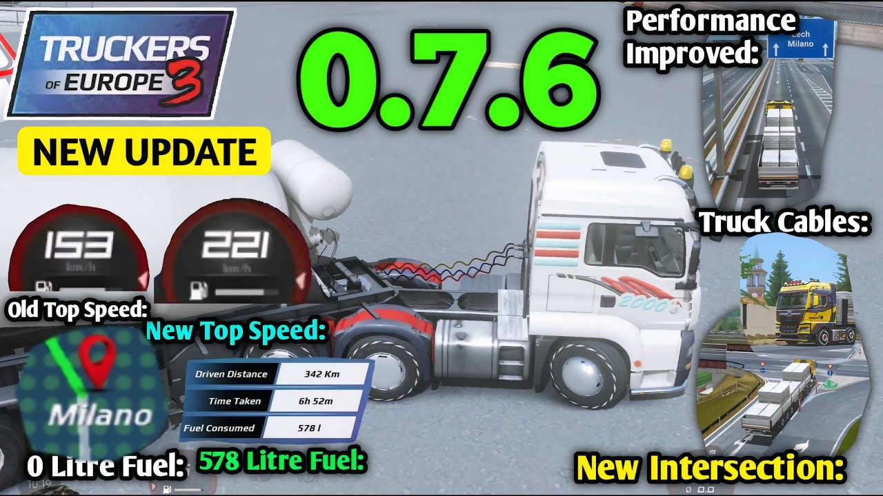 Update 0.7.6 Preview! - New Garage, Truck Cables & more in Truckers of Europe 3 | Truck Gameplay