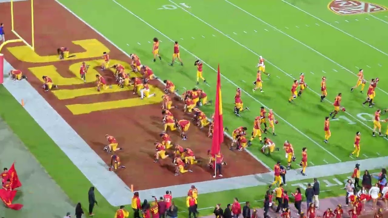 USC takes the field before the start of the game. CAL vs USC (11/5/2022)