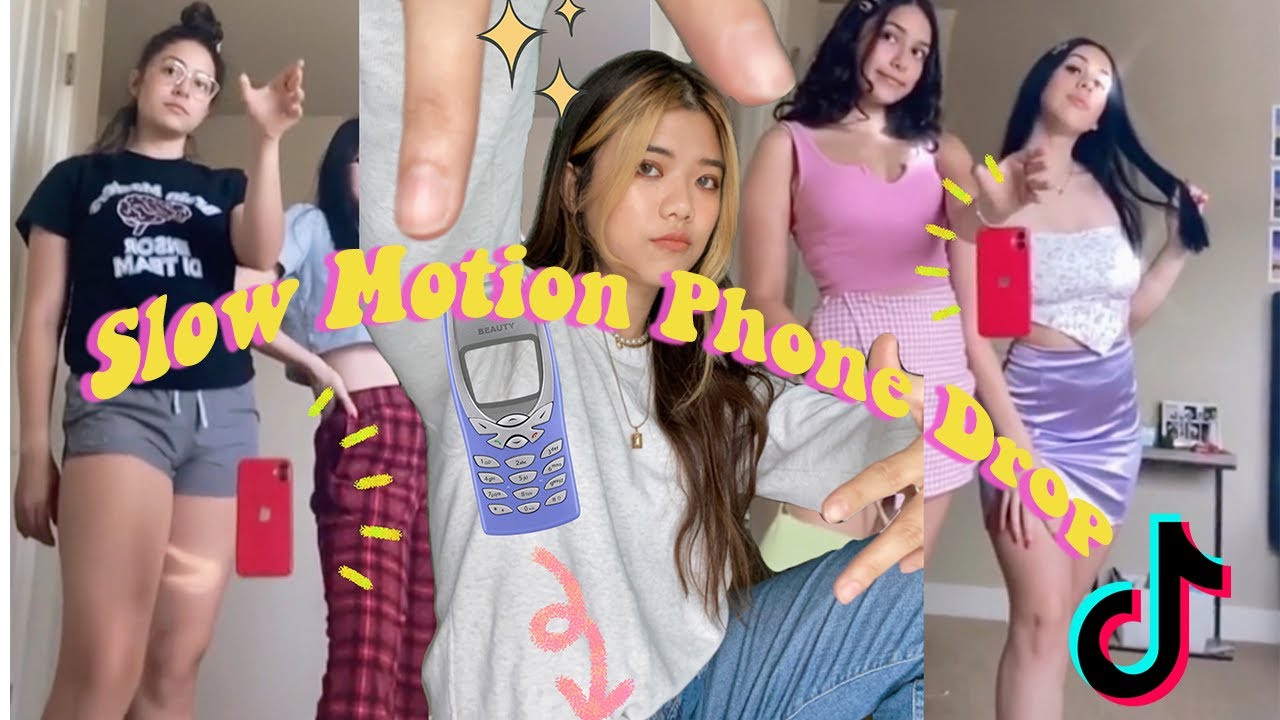 How to slow motion phone drop transition Tiktok tutorial [outfit change] | hypnotize - biggie smalls