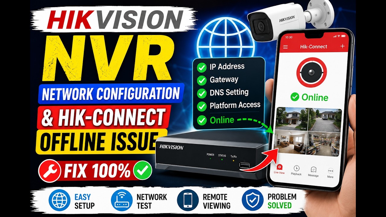 Hikvision NVR Network Configuration | Fix Hik-Connect Offline Issue (Step-by-Step Guide)