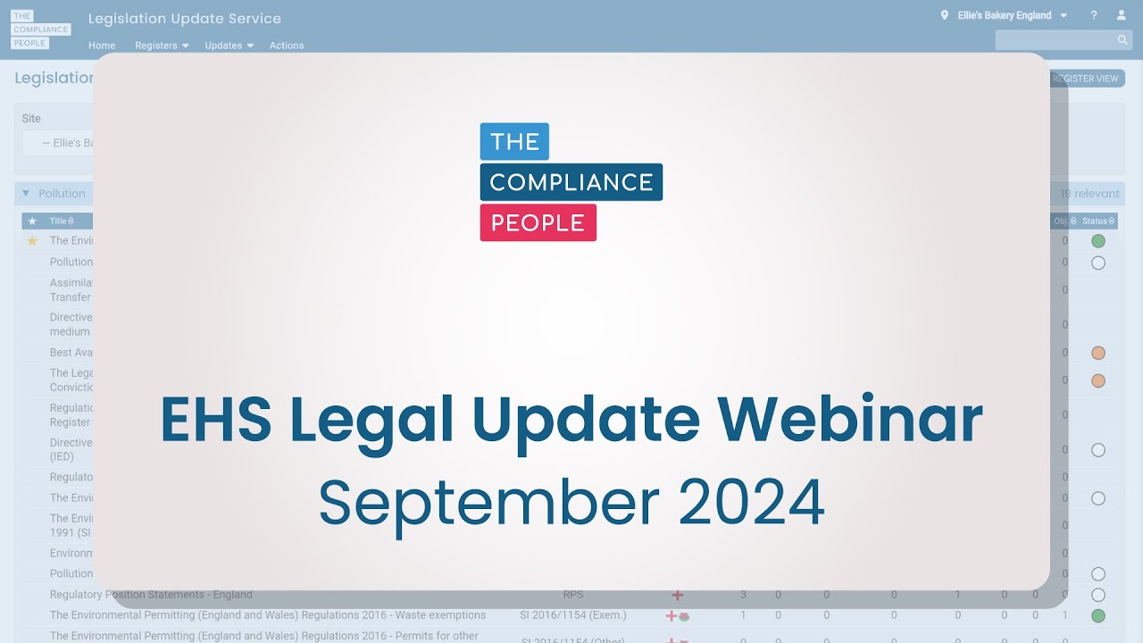 EHS Legal Update Webinar  - September 2024
